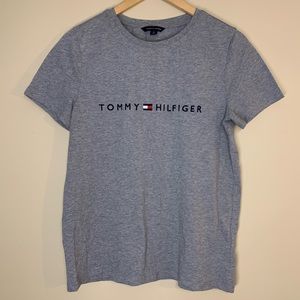 Tommy Hilfiger Gray Short Sleeve Logo T-Shirt Size Medium